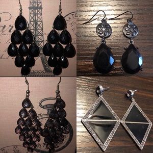 Black statement earrings
